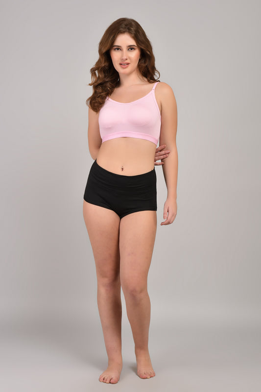 SheandMom Medium Impact Non Padded Wire-Free Sports Bra in Light Pink